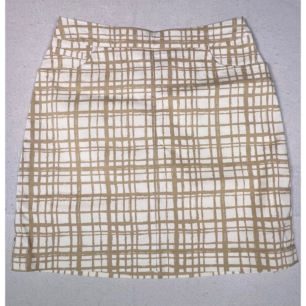 Hilary Radley Skort Womens Small Tan White Excellent